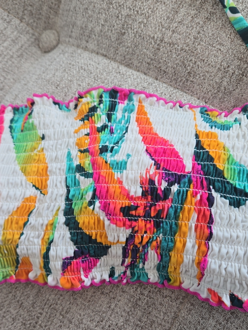 Hula Honey White Tropical Print Bikini - Picture 5 of 14